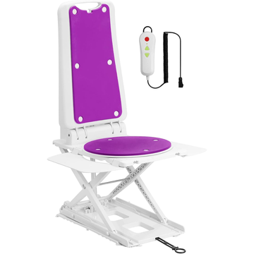 Electric Chair Lift for Seniors – Remote-Control Floor Lift with Padded Backrest, 308 lbs Capacity, Lightweight 24 lbs, IPX8 Waterproof Bathtub Lift for Elderly, Smooth & Safe Transfer Design, Includes Charger