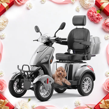 SKRT XW-E01 Large Electric 4-Wheel Mobility Scooter, 800W Motor, 500 lbs. Capacity, Adjustable Speed, Remote Key, Fully Assembled – Ready to Ride.