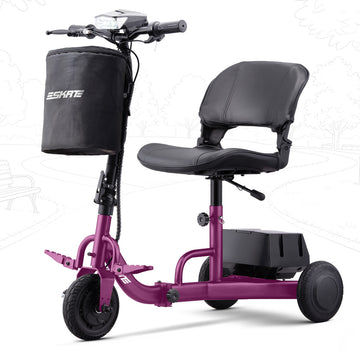 SKRT R300 Folding Electric Mobility Scooter for Adults, 50 Lbs Lightweight Portable Electric Scooter, 13KM Range Long Range Power Battery, Height-Adjustable Seat, 300lb Weight Capacity