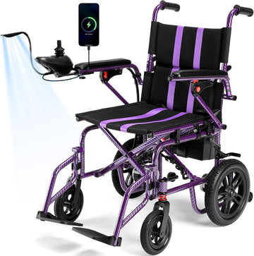 SKRT XW-LY001 Foldable Electric Wheelchair for Adults, 720W Dual Motor Power Wheelchair, 15-Mile Long Range, 360° Joystick Control, Lightweight Travel Design