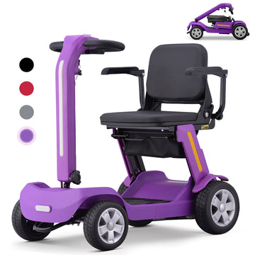 SKRT RF02 Foldable Mobility Scooter, Tool-Free Assembly, Airline-Friendly, LED Strip Light, Long Battery Life.