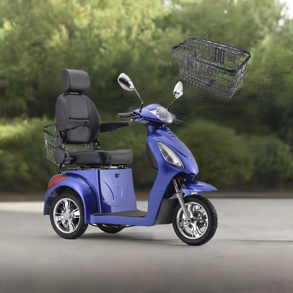 SKRT Large Electric 3-Wheel Mobility Scooter – Heavy-Duty 800W Motor, 500 lbs Capacity, Adjustable Speed, Remote Key, Fully Assembled – Ready to Ride